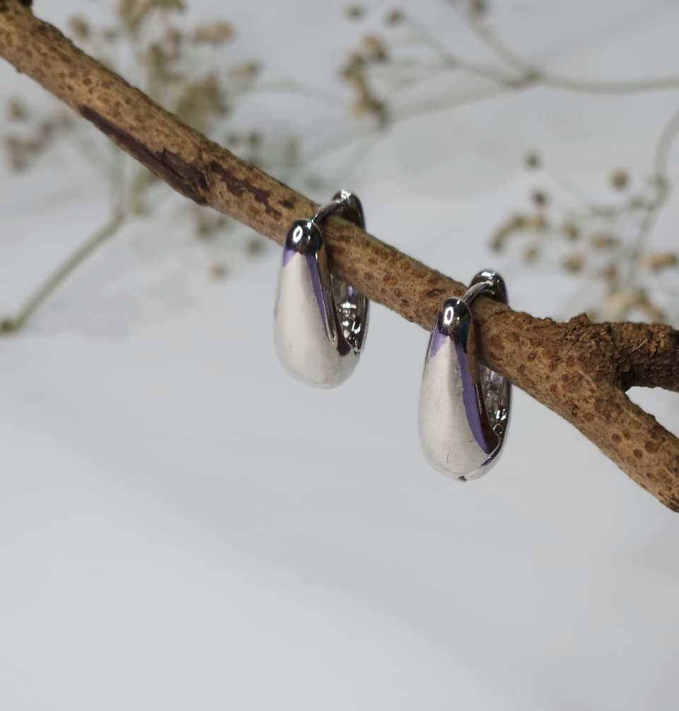 Classic Silver Chunky Hoop Earrings