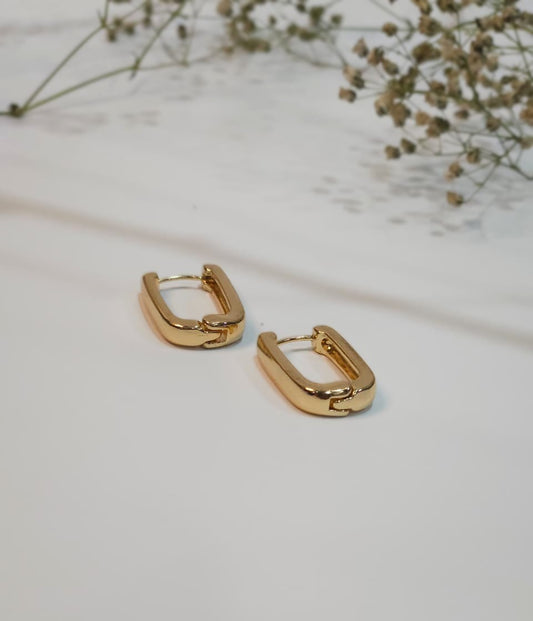 Sleek U-shaped Gold Plated Hoop Earrings