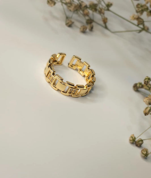 Gold Plated Link Chain Ring