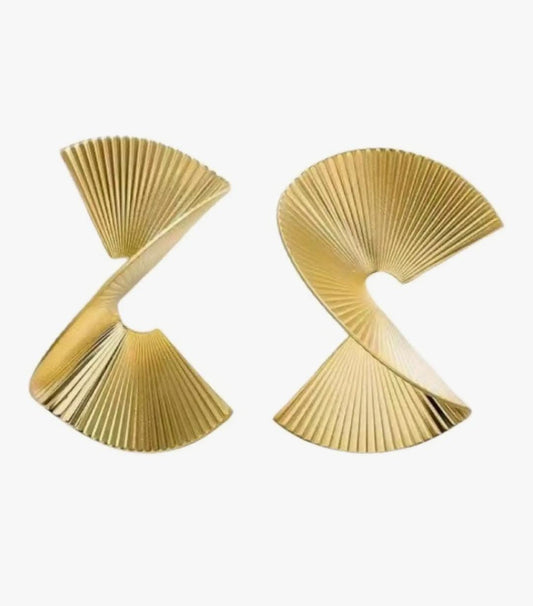 Avant-Garde Spiral Gold Plated Earrings
