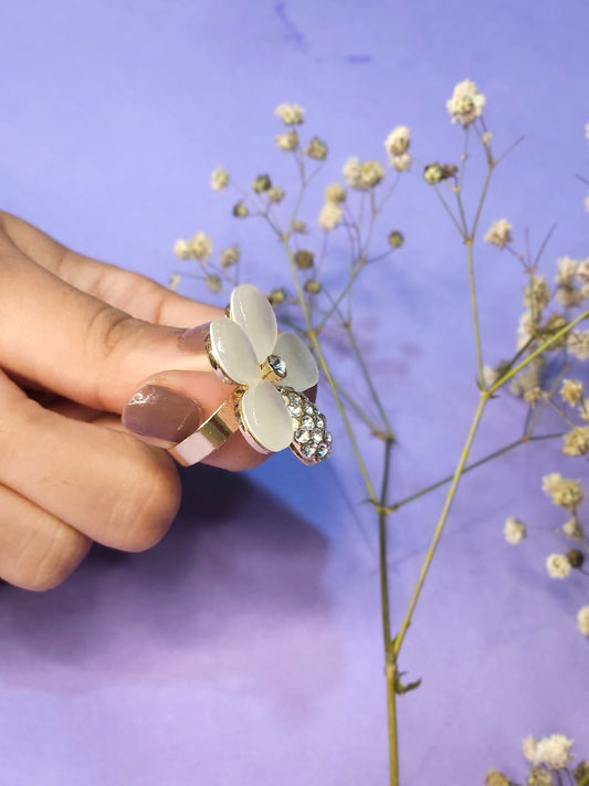 Opaline Blossom Gold Plated Statement Ring