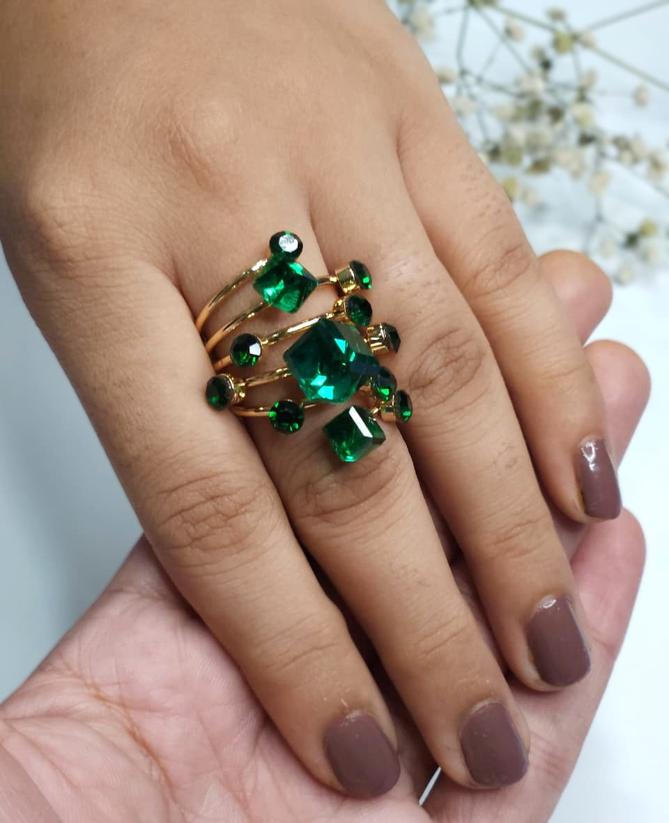 Emerald Cluster Radiance Statement Ring
