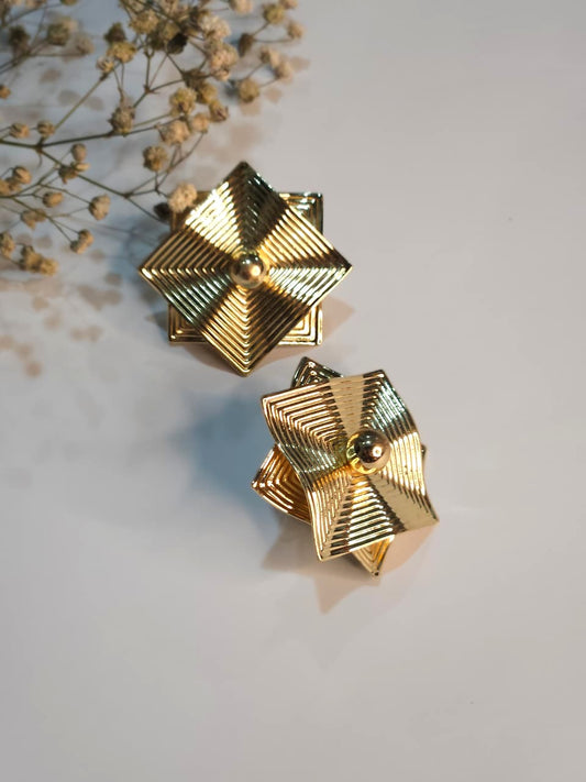 Golden Origami Star Earrings