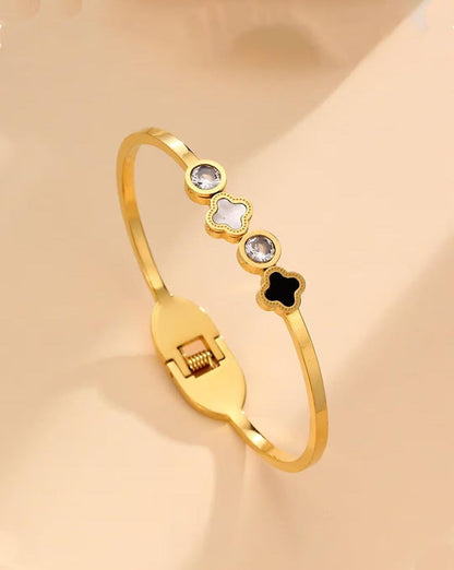 Gold Clover Crystal Anti-Tarnish Bracelet