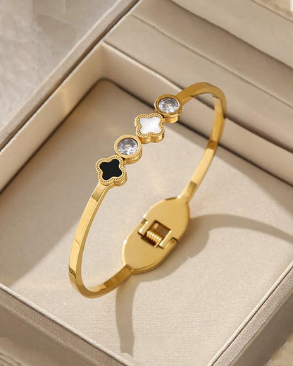 Gold Clover Crystal Anti-Tarnish Bracelet