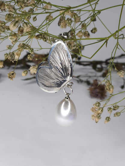 Butterfly Pearl Drop Earrings