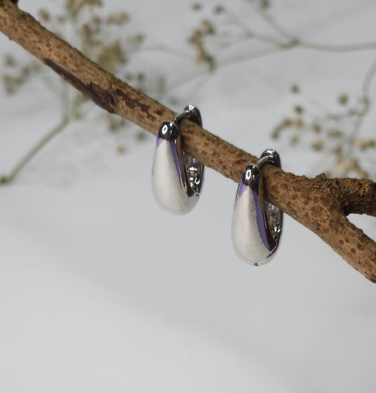 Classic Silver Chunky Hoop Earrings