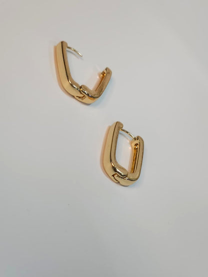 Sleek U-shaped Gold Plated Hoop Earrings