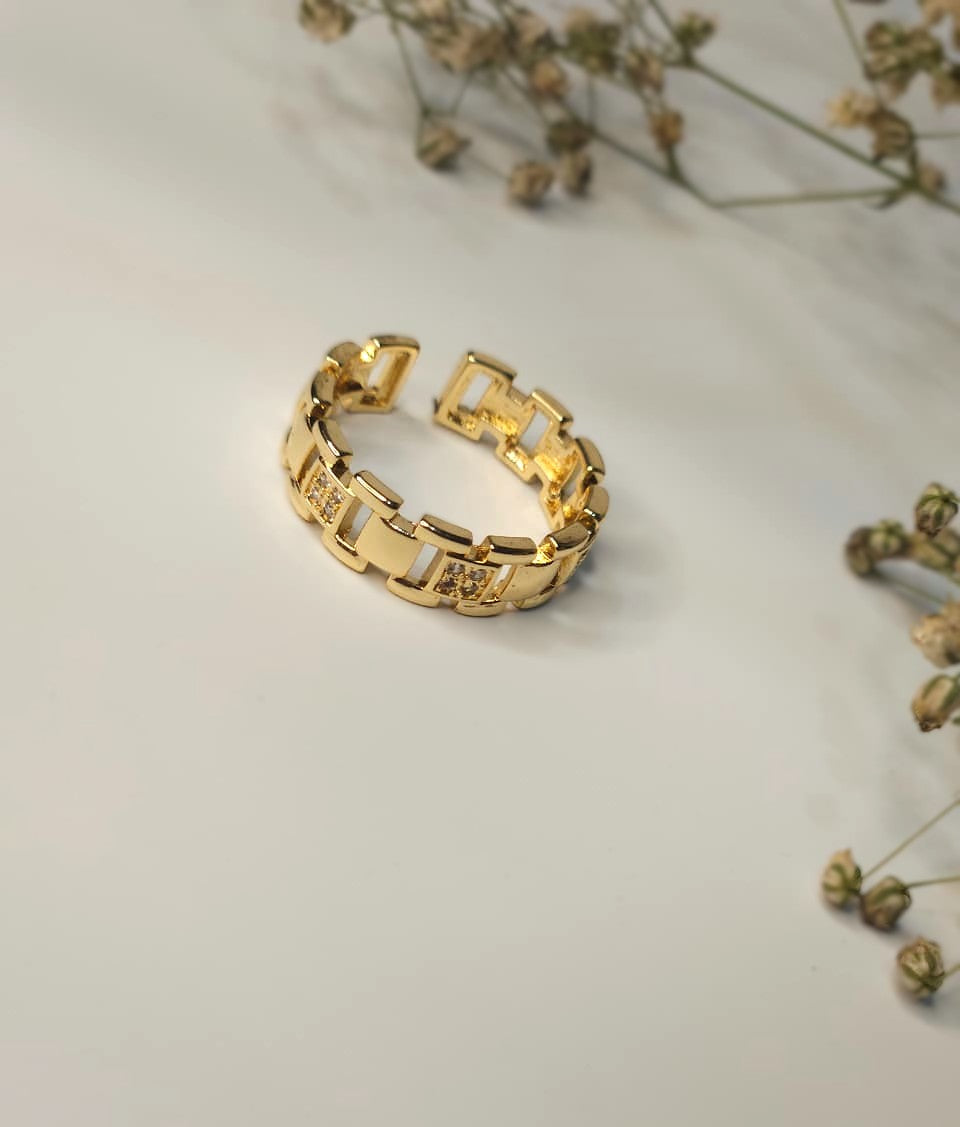 Gold Plated Link Chain Ring
