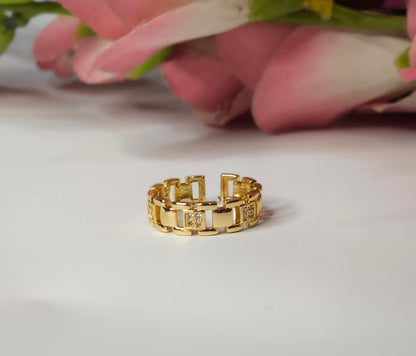 Gold Plated Link Chain Ring