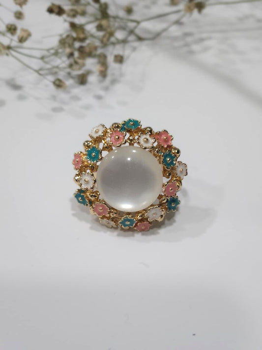 Floral Statement Gold Ring