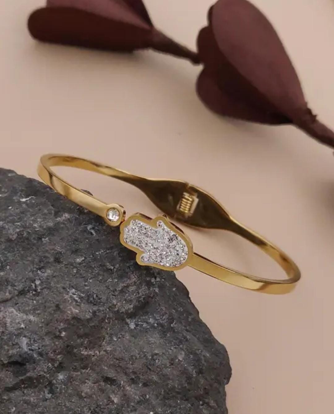 Sparkling Hamsa Gold Plated Bracelet