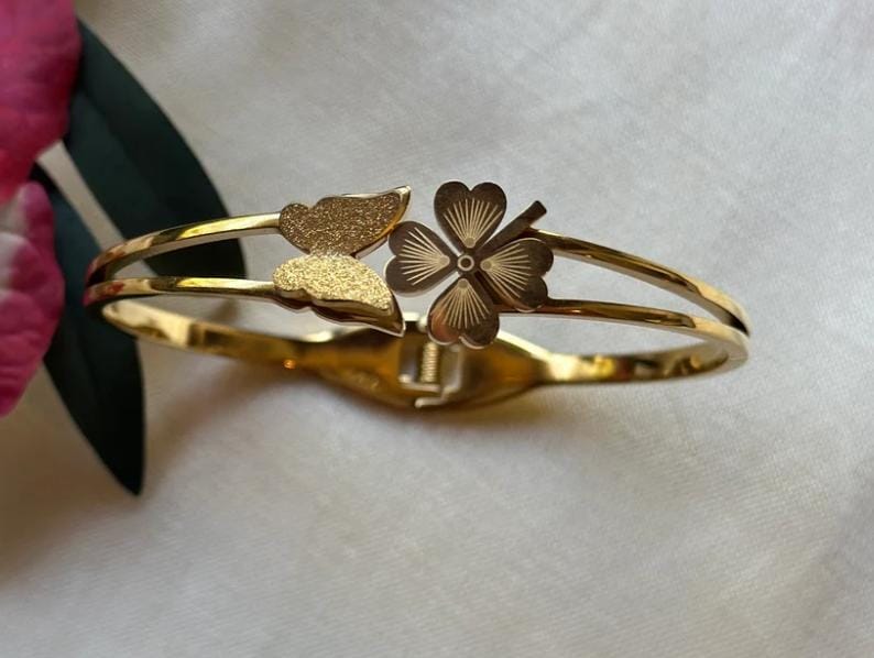 Lucky Clover Gold Plated Bracelet