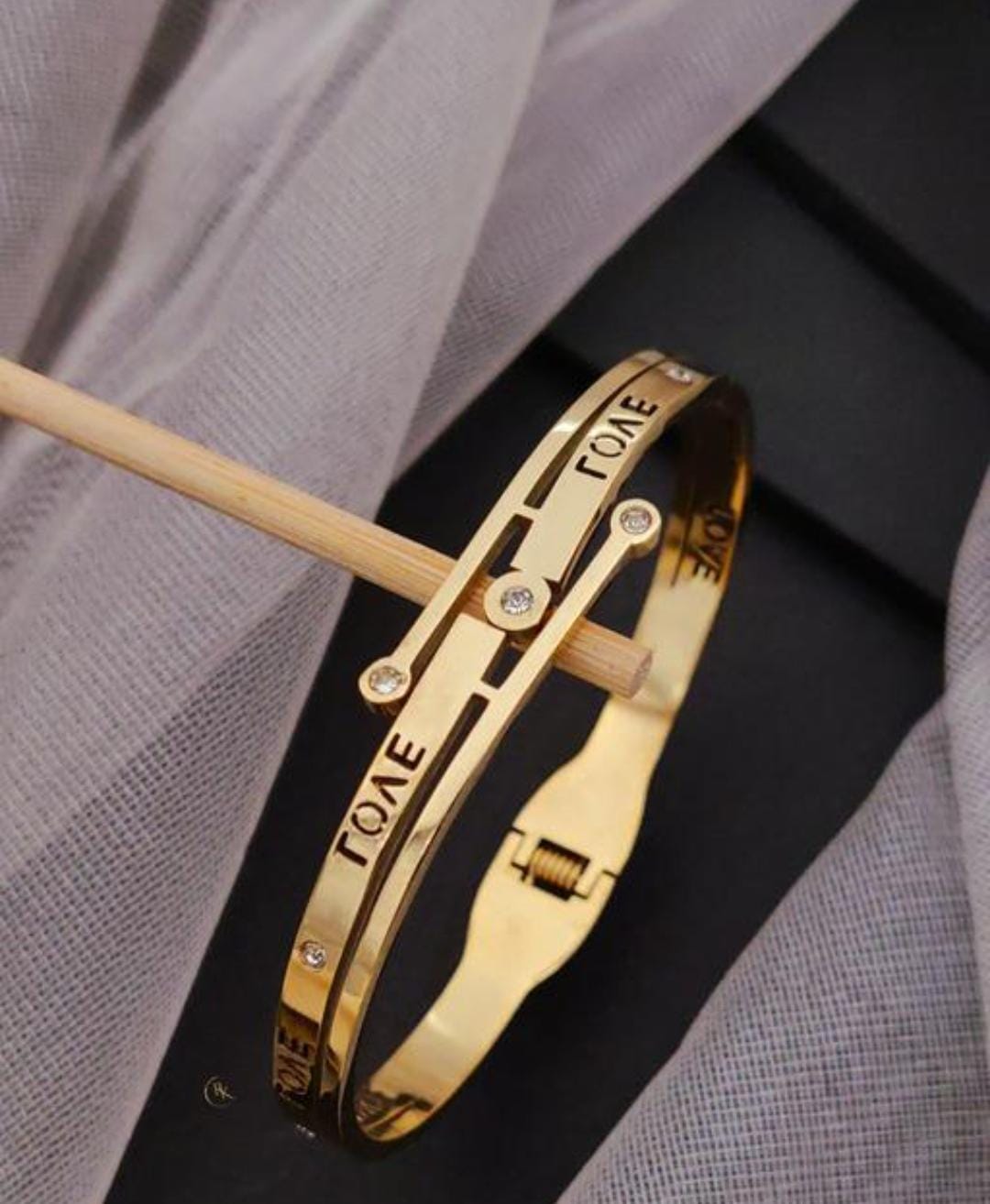 Eternal Love Script Gold Plated Bracelet