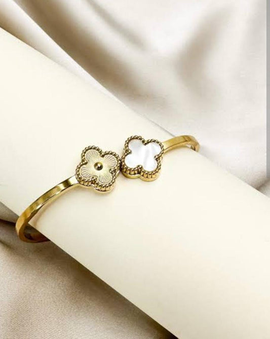 Duo Clover Elegance Gold Plated Bracelet