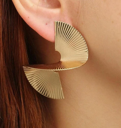 Avant-Garde Spiral Gold Plated Earrings