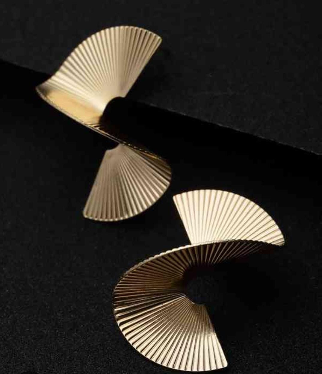 Avant-Garde Spiral Gold Plated Earrings