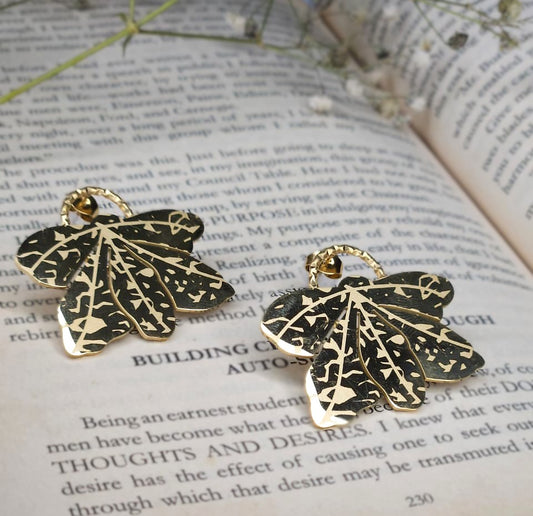 Botanic Leaf Gold Plated Earrings
