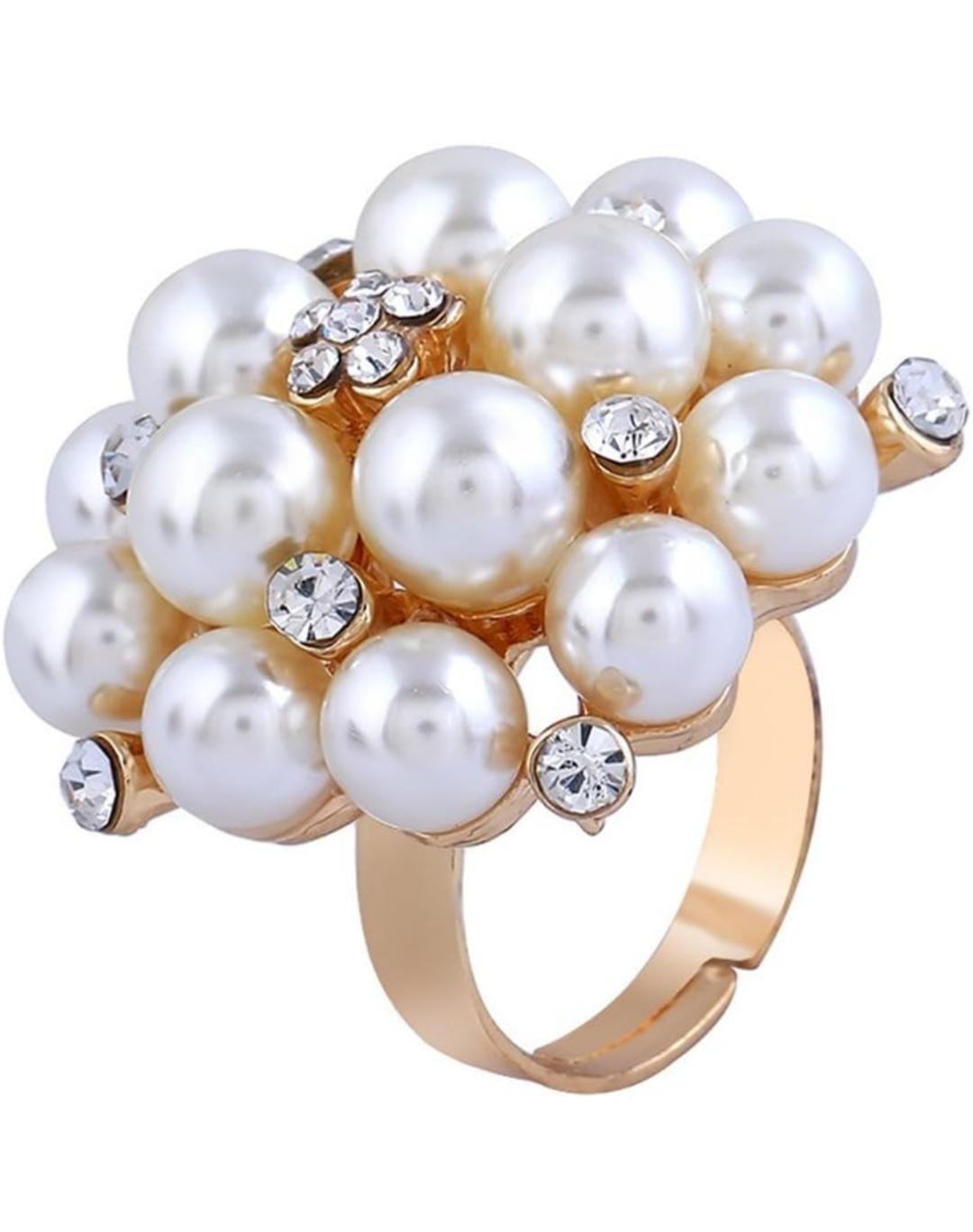 Regal Pearl Cluster Cocktail Ring