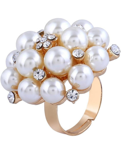 Regal Pearl Cluster Cocktail Ring