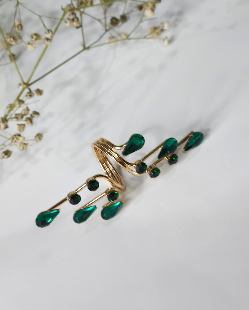 Emerald Vines Finger Statement Ring