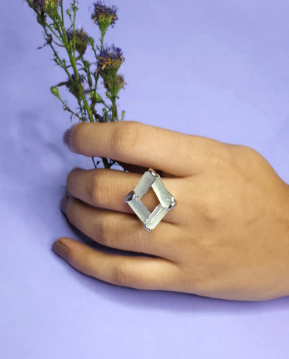 Modern Minimalist Openwork Silver Plated Ring