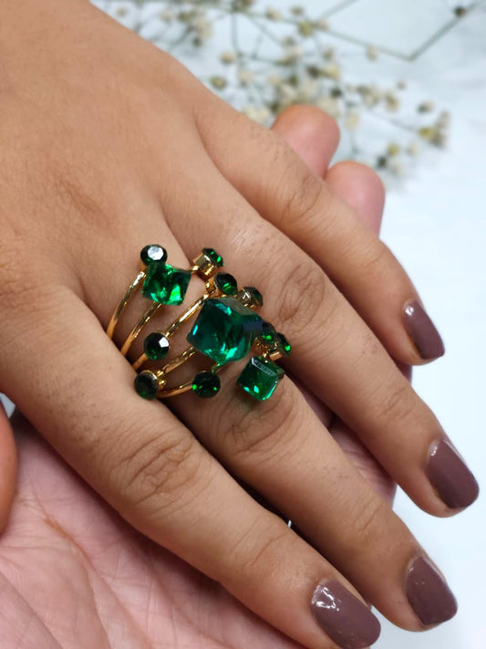 Emerald Cluster Radiance Statement Ring