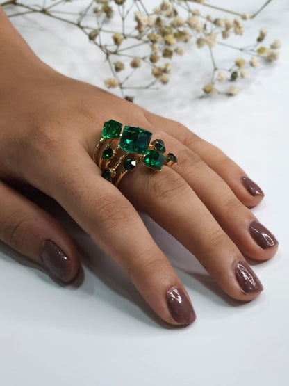 Emerald Cluster Radiance Statement Ring