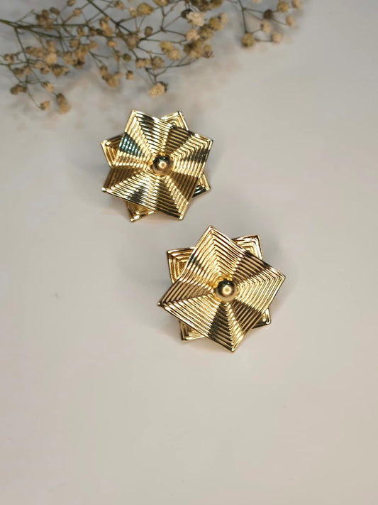 Golden Origami Star Earrings