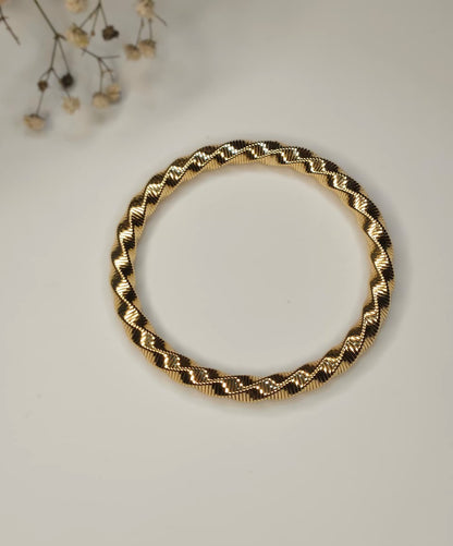Twisted Spiral Gold Bangle Bracelet