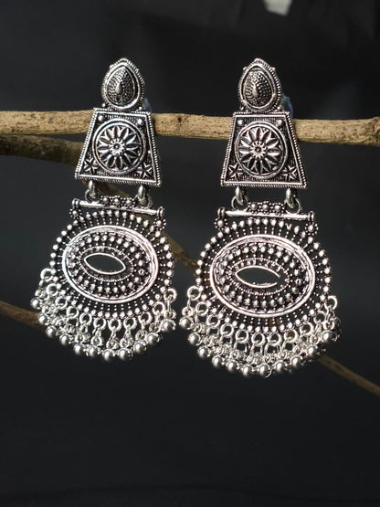 Temple Tile Oxidized Statement Earrings – Big