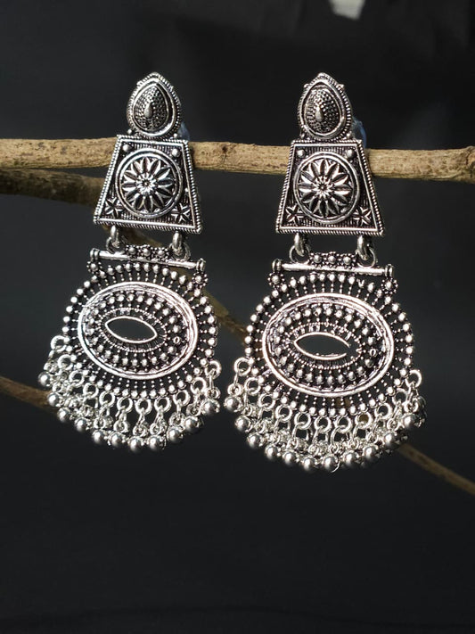 Temple Tile Oxidized Statement Earrings – Big