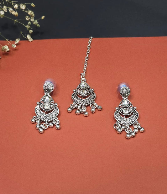Chandrika Oxidized Necklace Set for Women