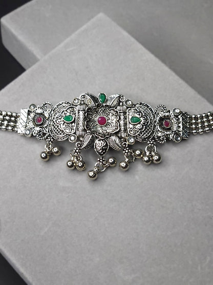 Antique Temple Oxidized Choker Necklace Set
