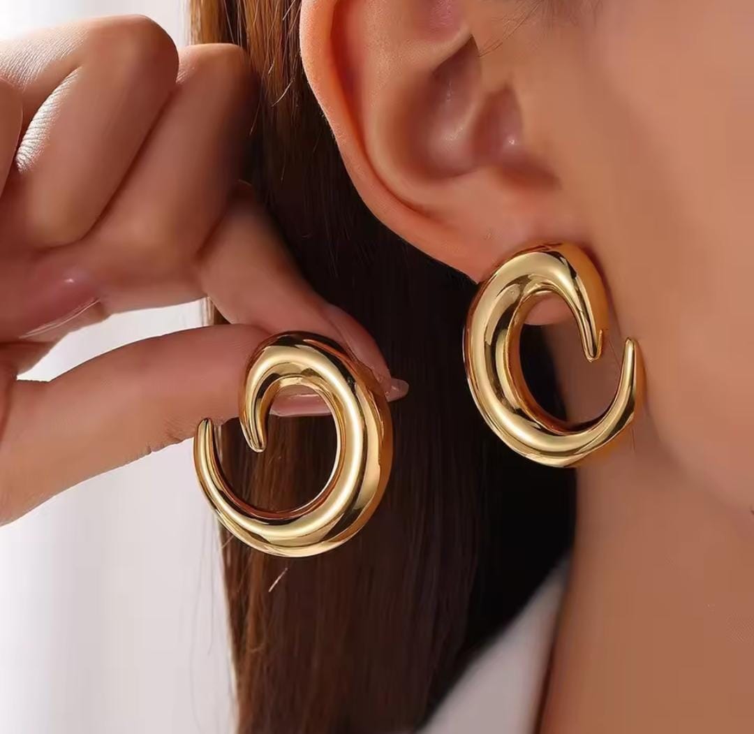 Chunky Golden Hoop Earrings